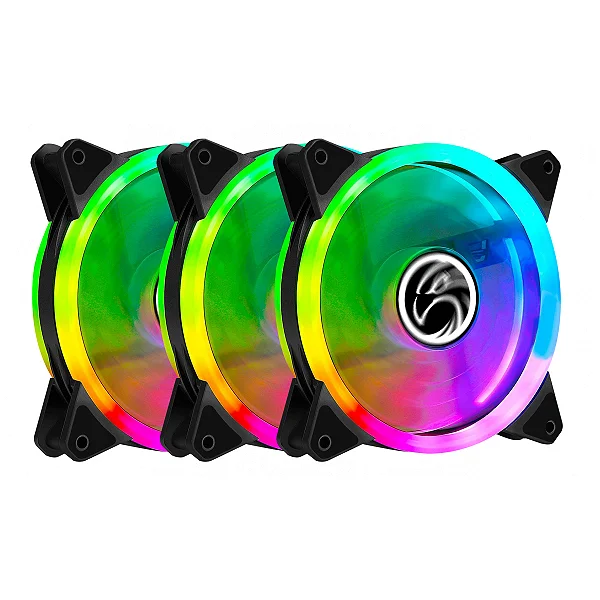 KIT COOLER P/ GABINETE 12X12 BRAZILPC BPC-KCL-SLIM-ARGB-3 RGB/HUB/CONT